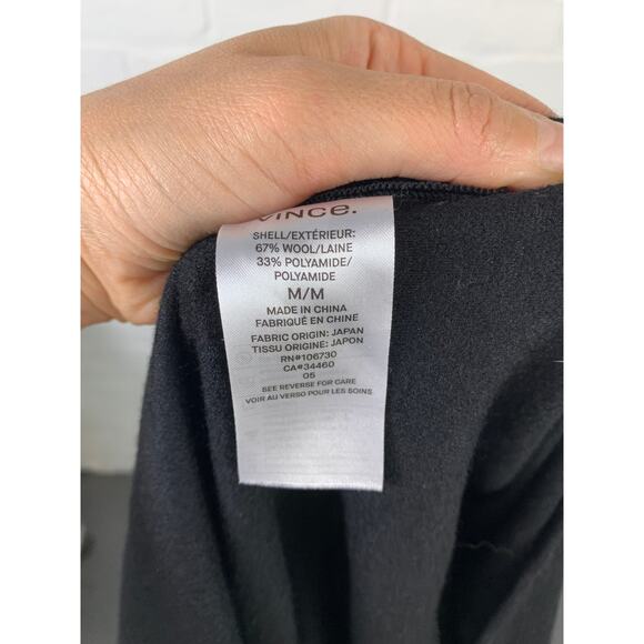 Vince Women's Turtleneck Half Zip Sheath Dress Slim Fit Sleeveless Black Size M - Picture 6 of 7